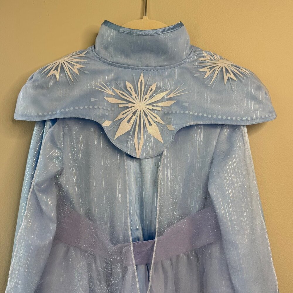 DISNEY Parks Elsa Costume Girls 7-8 Frozen II Queen Elsa Dress Up Attached Cape - Picture 4 of 10